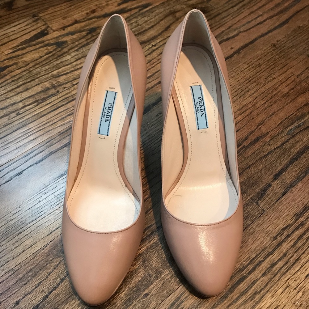 Prada rounded toe pumps